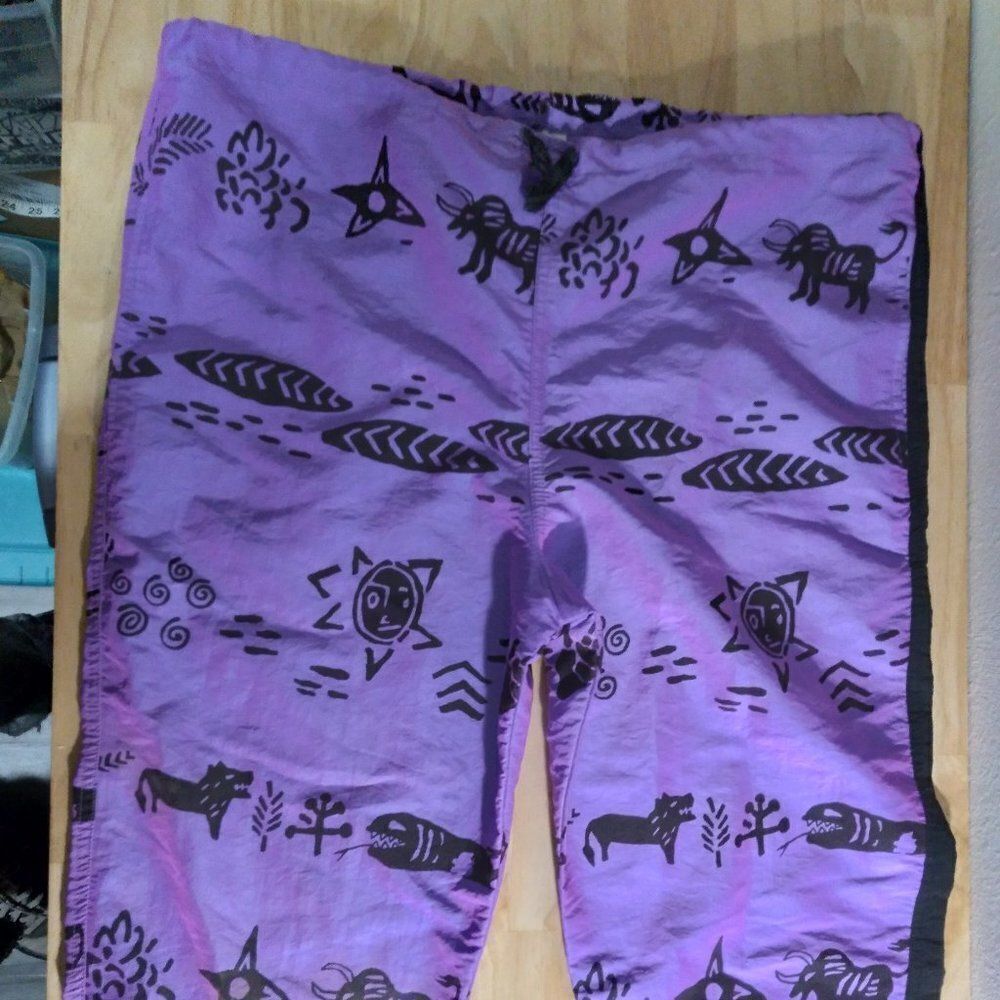 Vintage Surf Fetish Tribal Pattern Irridescent Beach Shorts